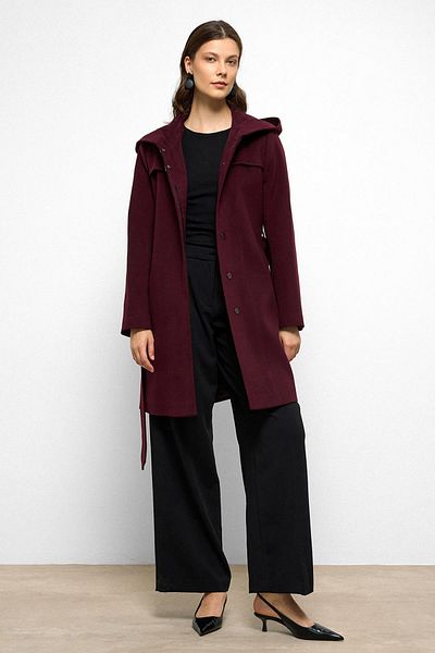 Olcay Hooded Cape Detailed Coat A.Murdum 3109