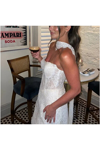 The White Remedy Beyaz Mini After Party Elbisesi Mini Gelinlik