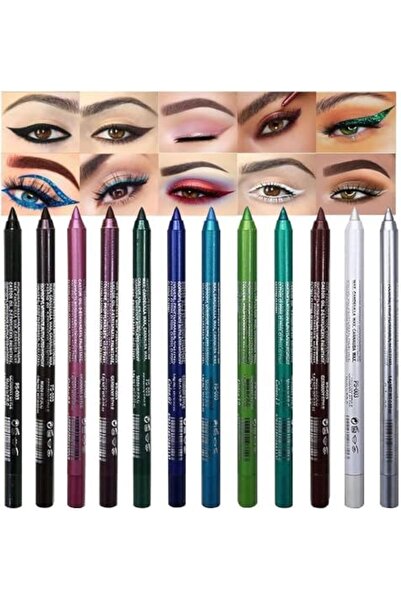 Bukela مجموعة أقلام تحديد العيون الملونة من 12 قطعة للنساء - مقاومة للماء والتلطخ