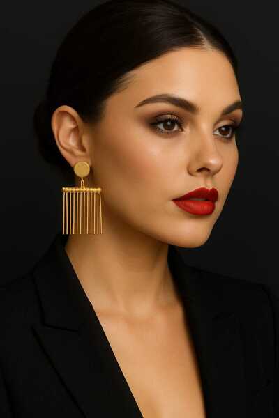 Anziano bijuteri Kadın Küpe Sallantılı Küpe Gold Küpe Paslanmaz Çelik