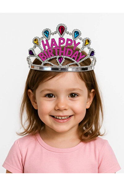 Generic Brand Silver Color Happy Birthday Written Birthday Crown 60 cm