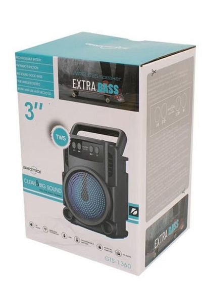 greatnice GTS-1360 Portable Mini Karaoke Bluetooth Speaker Multimedia Speaker with LED Light Portable Trolley