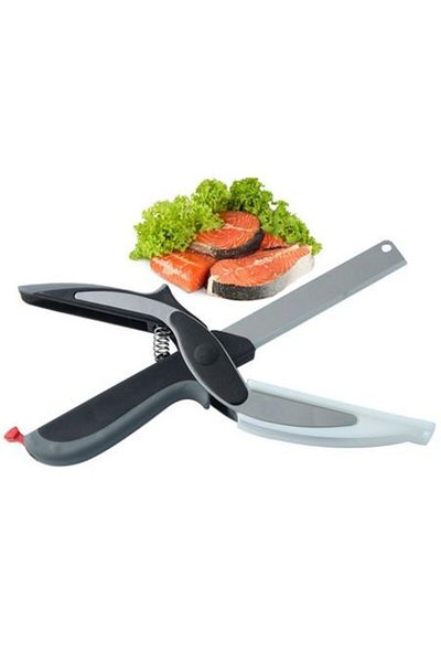 Furnizor Online Foarfece de bucătărie cuțit pentru legume sau verdețuri, oțel + inel luminos pentru selfie negru