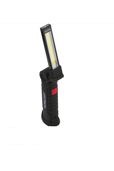 Flexzon Lampă de lucru, 5 faze de iluminare, lumină albă și roșie, suport magnetic, baterie reîncărcabilă USB