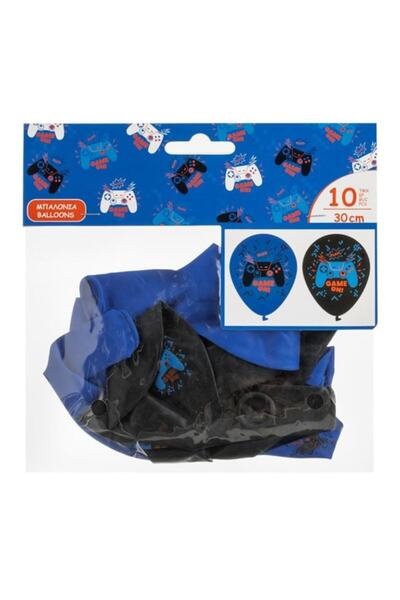 Fancy Game On Kids Party Accessories Set with plates, glasses, napkins, tablecloth, balloons, 41 pieces