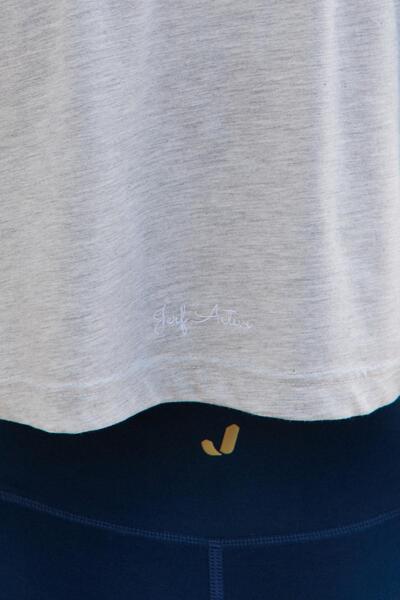 Jerf Aura Crop T-Shirt Gri Melanj