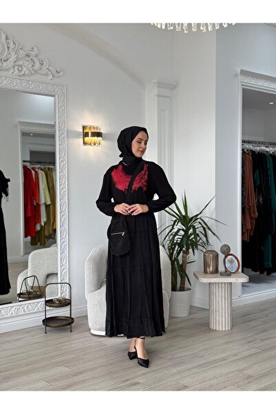 MissWhence Bag Detailed Dress Black 37834