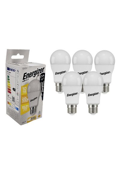 Energizer Set 5 becuri LED, 13.8W, GLS, 1521 lumeni, E27, 3000K, echivalent 100W, Energizer, lumină caldă, ene