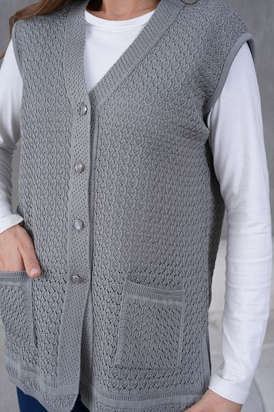 Lamierra Knitwear Knitted Detailed Seasonal Vest