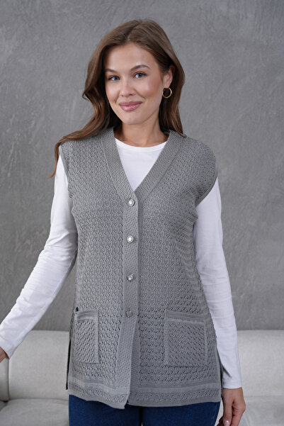 Lamierra Knitwear Knitted Detailed Seasonal Vest
