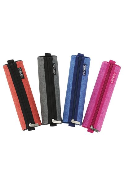 Herlitz Penar Etui Rotund Bicolor, Mix Fete/Băieți, 4 Culori Asortate, Material Textil