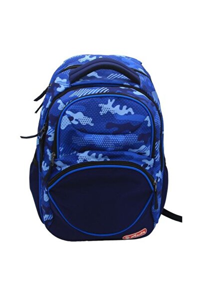 Herlitz Rucsac tip cub cu fermoar, dimensiuni 43×29×22 cm, motiv albastru ca ...