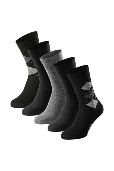 Schiesser Herren Socken, 5er Pack - "Bluebird", Baumwoll-Mix, uni/gemustert