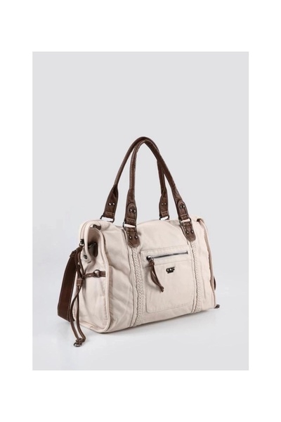 meSga butik Muert Beige Skin Shoulder Strap Handbag