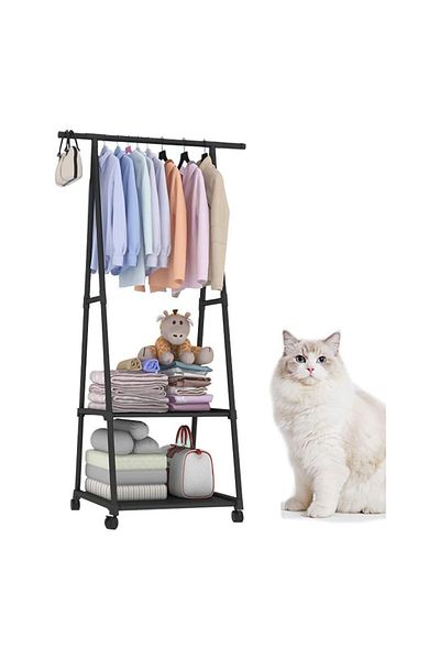 ElastiX Vintage Clothes Organizer, Black Clothes Rack