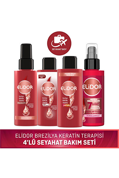 Elidor Brezilya Keratin Terapisi Saç Bakım Seti Seyahat Boy 4'lü