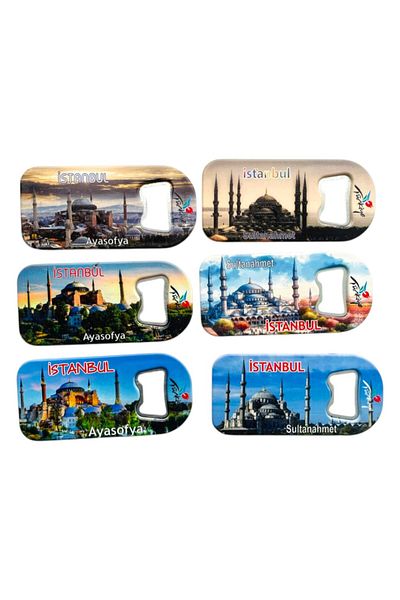 GALATA GIFT Bottle Opener, Opener Magnet (6) Pieces Istanbul Themed Refrigerator Magnet, Soda Soda Pop Opener 9cm