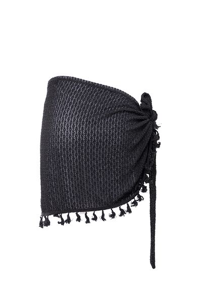 Eight Fashion Ρούχα παραλίας Pareo Black Tassel