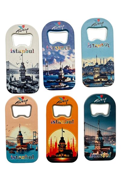GALATA GIFT Bottle Opener, Opener Magnet (6) Pieces Istanbul Themed Refrigerator Magnet, Soda Soda Pop Opener 9cm