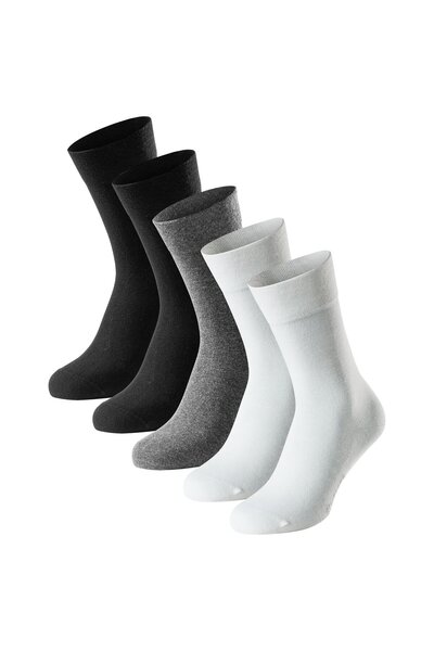 Schiesser Herren Socken, 5er Pack - "Bluebird", Baumwoll-Mix, uni/gemustert