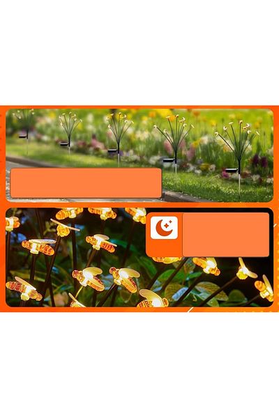Rupital Solar bee lights for garden, driveways, waterproof, outdoor set of 8 pieces