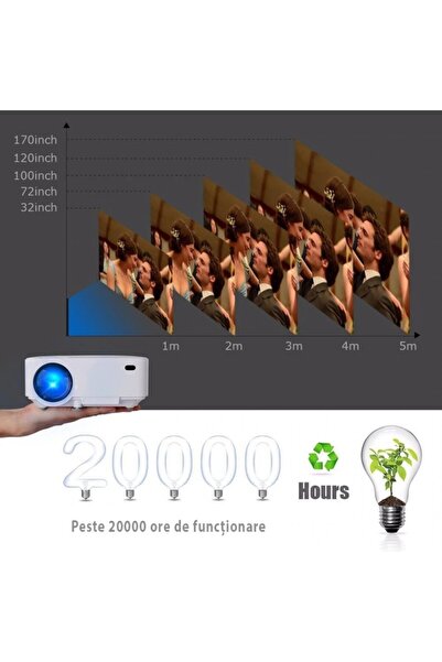 PROCART Full HD LED video projector, 2200 lm, USB HDMI SD slot, remote control,