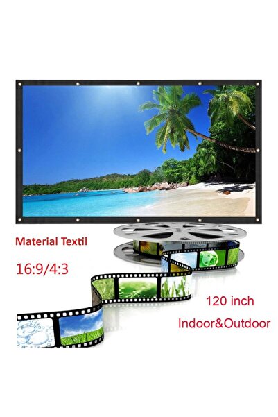 PROCART 120 inch 16:9 textile projection screen, manual, portable, wall mountable