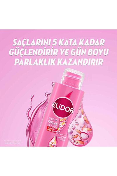 Elidor Şampuan & Bakım Kremi Güçlü ve Parlak Seyahat Boy 90 ml x4