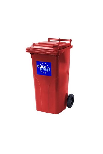 Europlast Wheelie bin, 120 L, 7.6 Kg, Red
