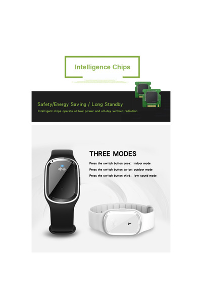 OEM Ultrasonic mosquito repellent bracelet, white