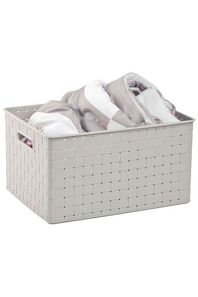 Mercaton Cos rufe, 2 manere, plastic, crem, 30 L, 43x33x23 cm,