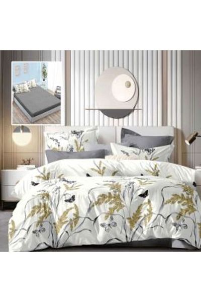 Ralex Economic Package Double Bed Sheets Finet 6 Pieces with Mattress Cover + 2 Quilted Pillows 50 x 70 cm