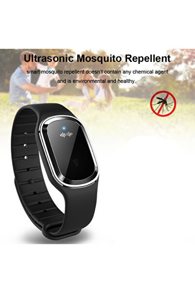 OEM Ultrasonic mosquito repellent bracelet, black