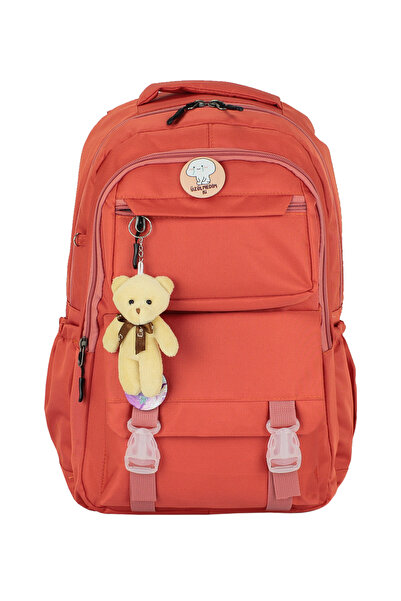 Dada Orange School Backpack with Korean Style Accessories and Toys Two Compar...