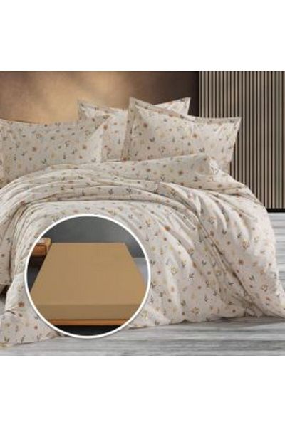 Ralex Lenjerie pat Ranforce Bumbac 100% cu husa pentru saltea de 140/160 cm x 200 cm, pilota 200 x 230 cm,