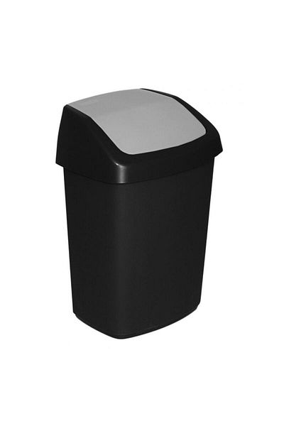 CURVER Cos de gunoi cu capac batant, Curver, plastic, negru, 25 L, 27.8&#215;34.6&#215;51.1 cm