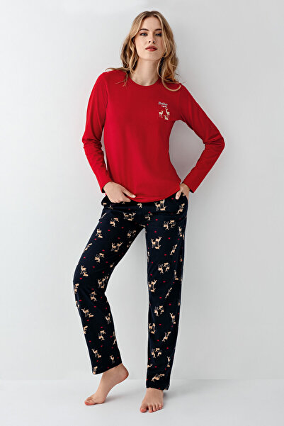 Arnetta Kadın Kırmızı Pijama Takımı
