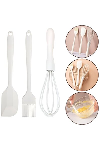 Flo Set 3 ustensile de bucătărie, silicon și oțel inoxidabil, mini spatulă, tel, perie de ulei, el