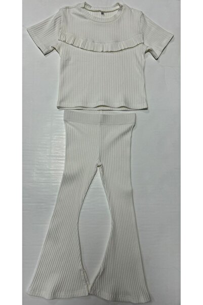 Markasız ucuz Girl's Flare Ankle Bottom-Top Set