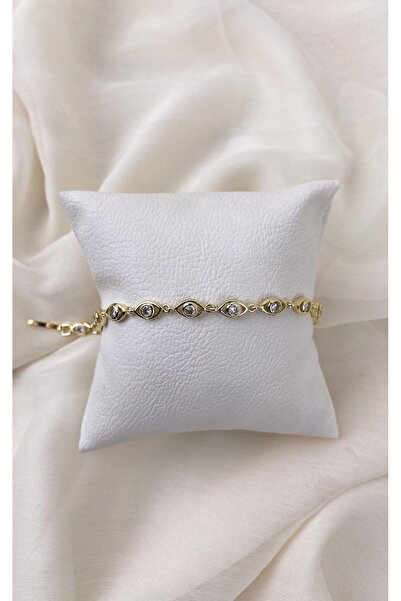 Sacha Accessories Eye Row Stone Gold Bracelet