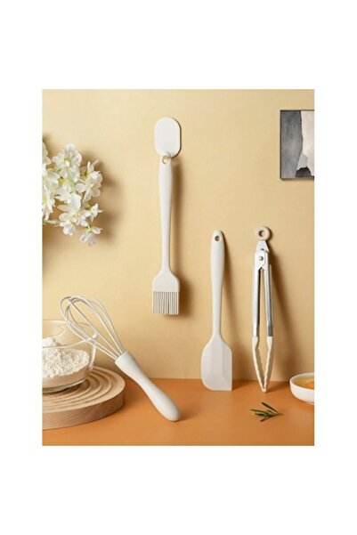 Flo Set 6 ustensile de bucătărie, silicon și oțel inoxidabil, mini spatulă, tel, clește, pensulă pentru ulei, spatulă pentru supă