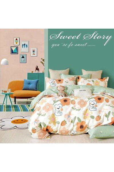 Ralex Double bed linen 6 pieces Percale Cotton 100% with mattress cover 160 x 200 or 180 x 200 cm, duvet 2