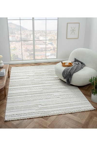 Moqa A Different Carpet Moqa Halı Avanos 1503 Beyaz Yumuşak Dokulu Halı