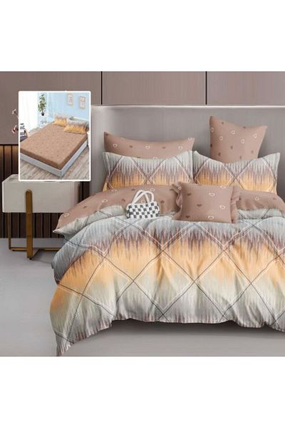 Ralex Double Bed Linen Finet Cotton 6 Pieces with Mattress Cover 160x200 or 180x200 cm, Duvet Cover 200x23