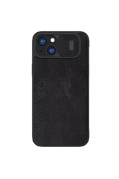 Rao Husa compatibila cu iPhone 15 Plus, Grip, Nillkin QIN Leather Case, Pitch Black