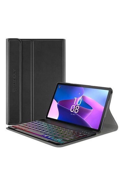Rao Smart Cover with Keyboard for Lenovo Tab M10 3rd Gen TB328FU/TB328XU, CozyTab Case, G55, Silicone, P