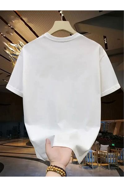 FUFLUNS Graphic Letter Printed Oversize Crew Neck T-Shirt