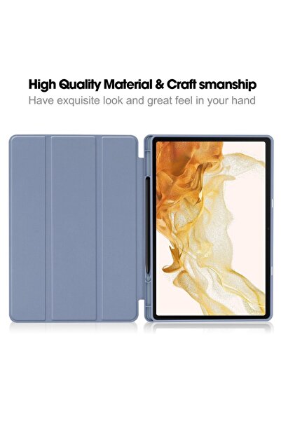 Rao Case compatible with Samsung Galaxy Tab S7 Plus/S8 Plus, Flex Trifold, F51, TPU, Grey