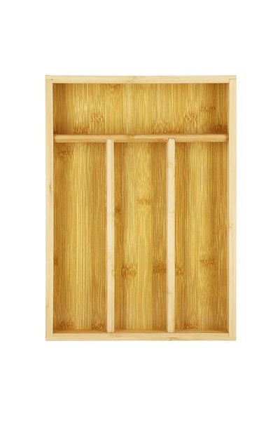 SERSIMO Organizator tacamuri si ustensile bucatarie, bambus, 25x34x4.5cm