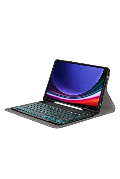 Rao Husă inteligentă cu tastatură pentru Samsung Galaxy Tab S9 Plus, CozyTab, V13, silicon, negru intens